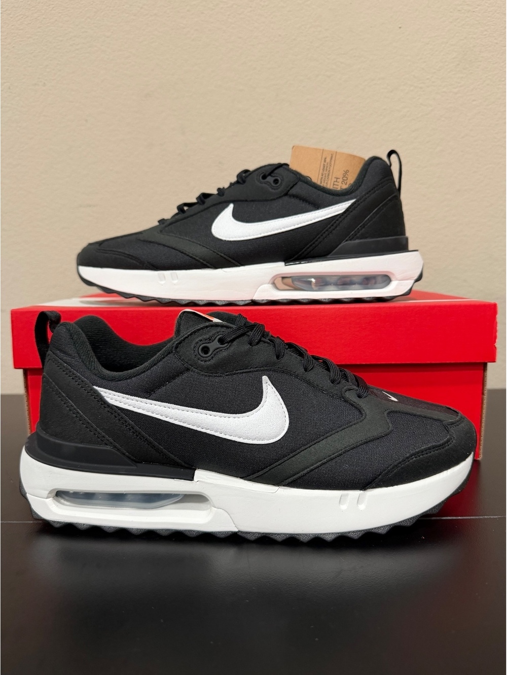 Size 7.5 - Nike Women’s Air Max Dawn “Black White”